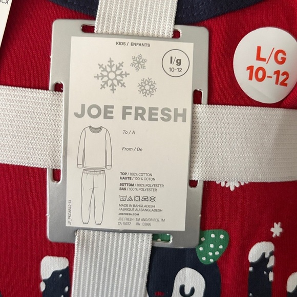 ❤️ BNWT Boys Unisex Joe Fresh Christmas Pyjama Set 100% Cotton Top w Gift Tag - Picture 6 of 7